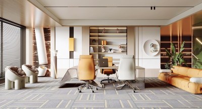 现代经理办公室3D模型下载